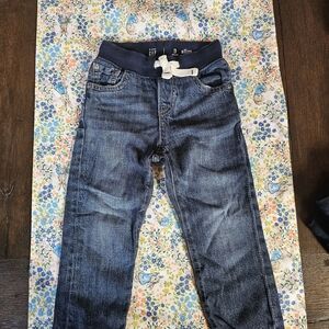 GAP Kids Dark Blue Jeans with White Drawstring